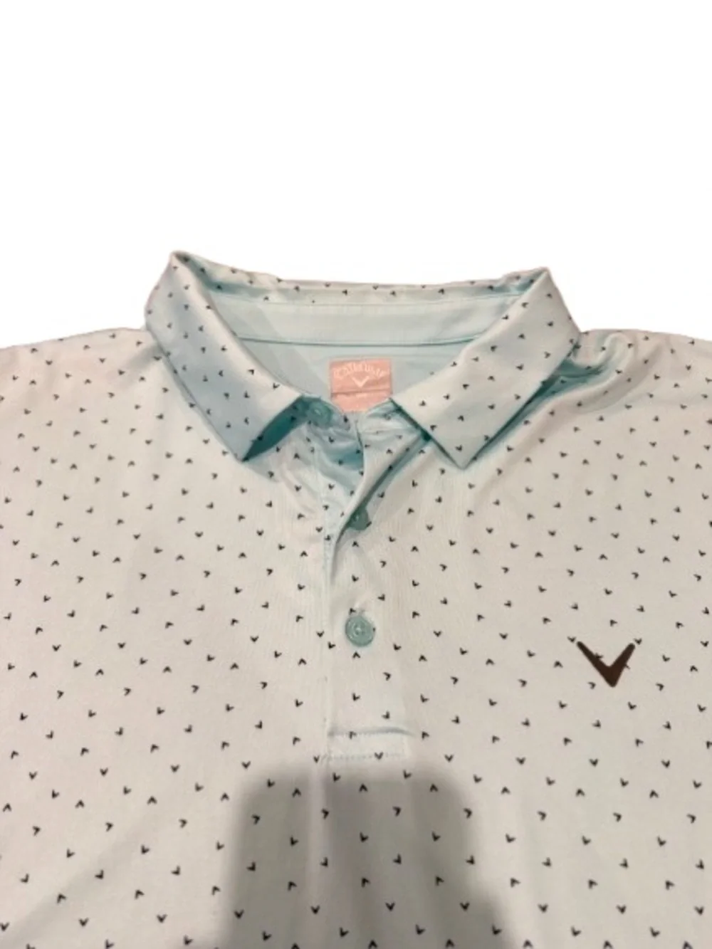 Callaway Men’s Light Blue/Teal Men’s Polo with Micro Dot Pattern Size XXL